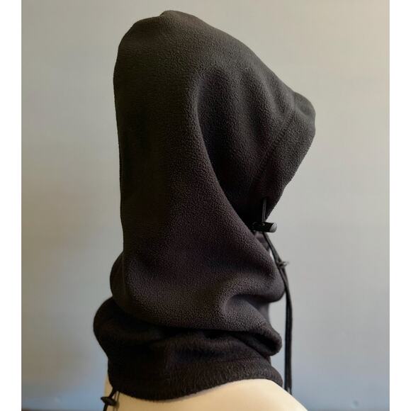 Navy Blue/Black Fleece Hood w/Drawstring sz OS (Unisex) - Picture 4 of 12